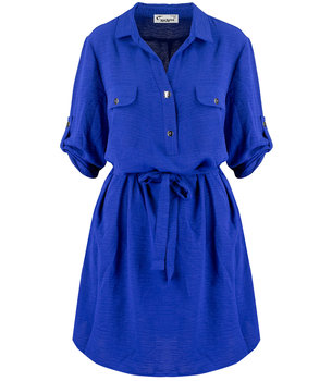 Sukienka szmizjerka basic tunika midi plus size MARIBEL-44 - Agrafka