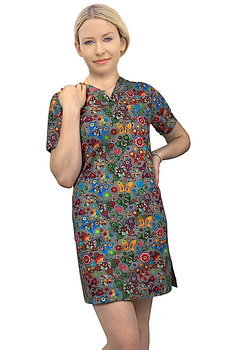 Sukienka tunika medyczna kosmetyczna fartuch wzór 1063 kolekcja BLOOM 40 - M&C