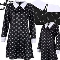 Sukienka Wednesday Addams Strój Kostium Dla Dzieci Halloween Przebranie 135