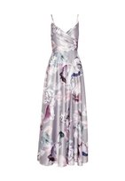 Sukienka Wieczorowa W Stylu Kopertowym R.38 Swing 5Ae14900 Srebrna W Kwiaty Inna marka