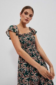 Sukienka z roślinnym wzorem-M - Moodo