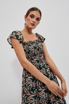 Sukienka z roślinnym wzorem-XS