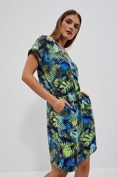 Sukienka z tropikalnym printem-L - Moodo