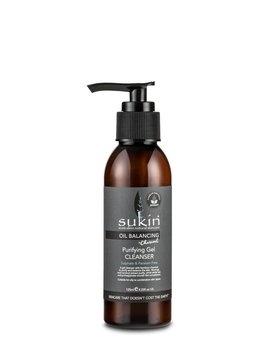 Sukin, Oil Balancing, oczyszczający żel do mycia twarzy z aktywnym węglem, 125 ml - Sukin