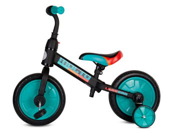 Sun Baby, rowerek Biegowy Molto Leggero Z Opcją + Pedały + Kółka Boczne Turkusowy Sun Baby - Sun Baby