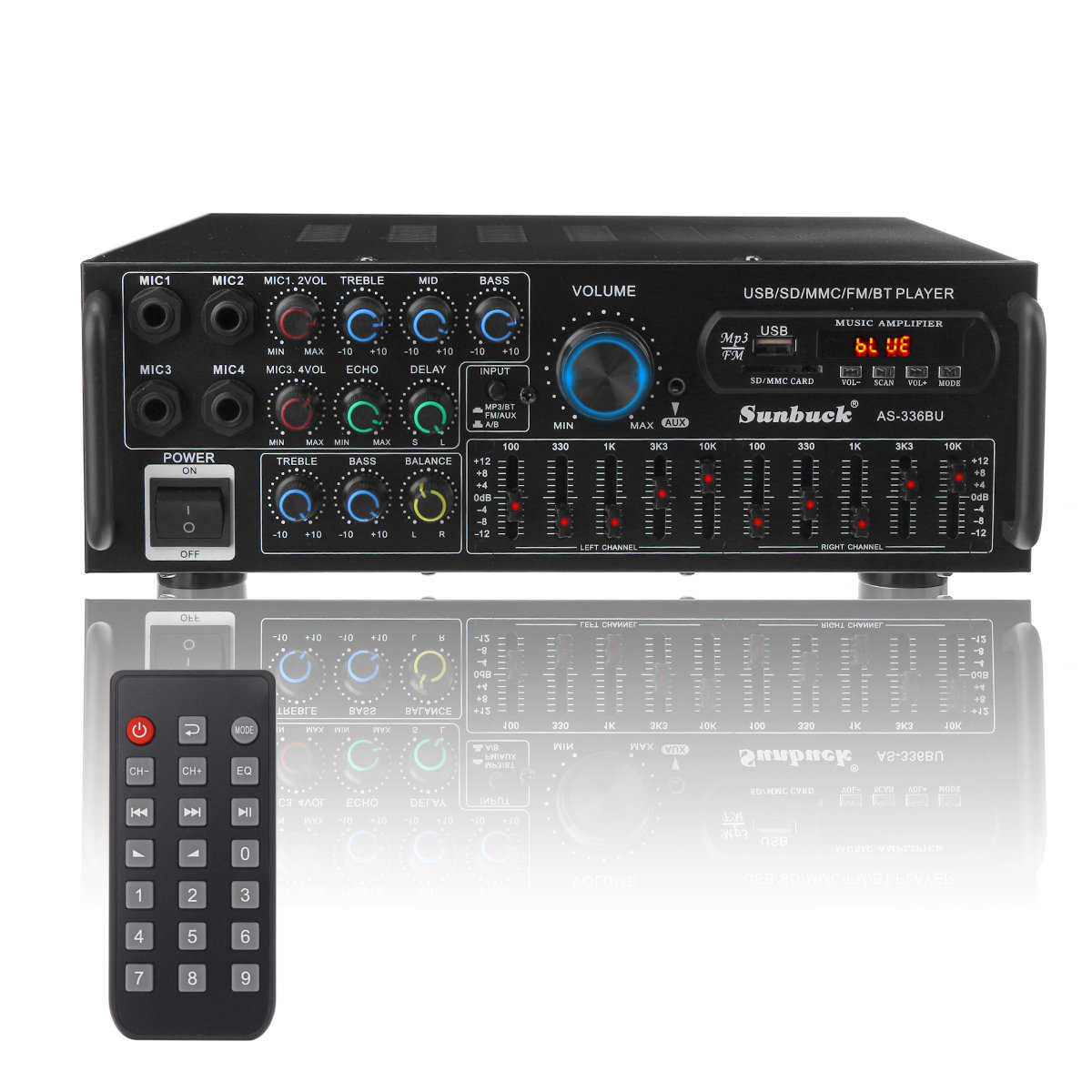 Sunbuck Amplituner Wzmacniacz Stereo Bluetooth Usb 2000W - Inny ...
