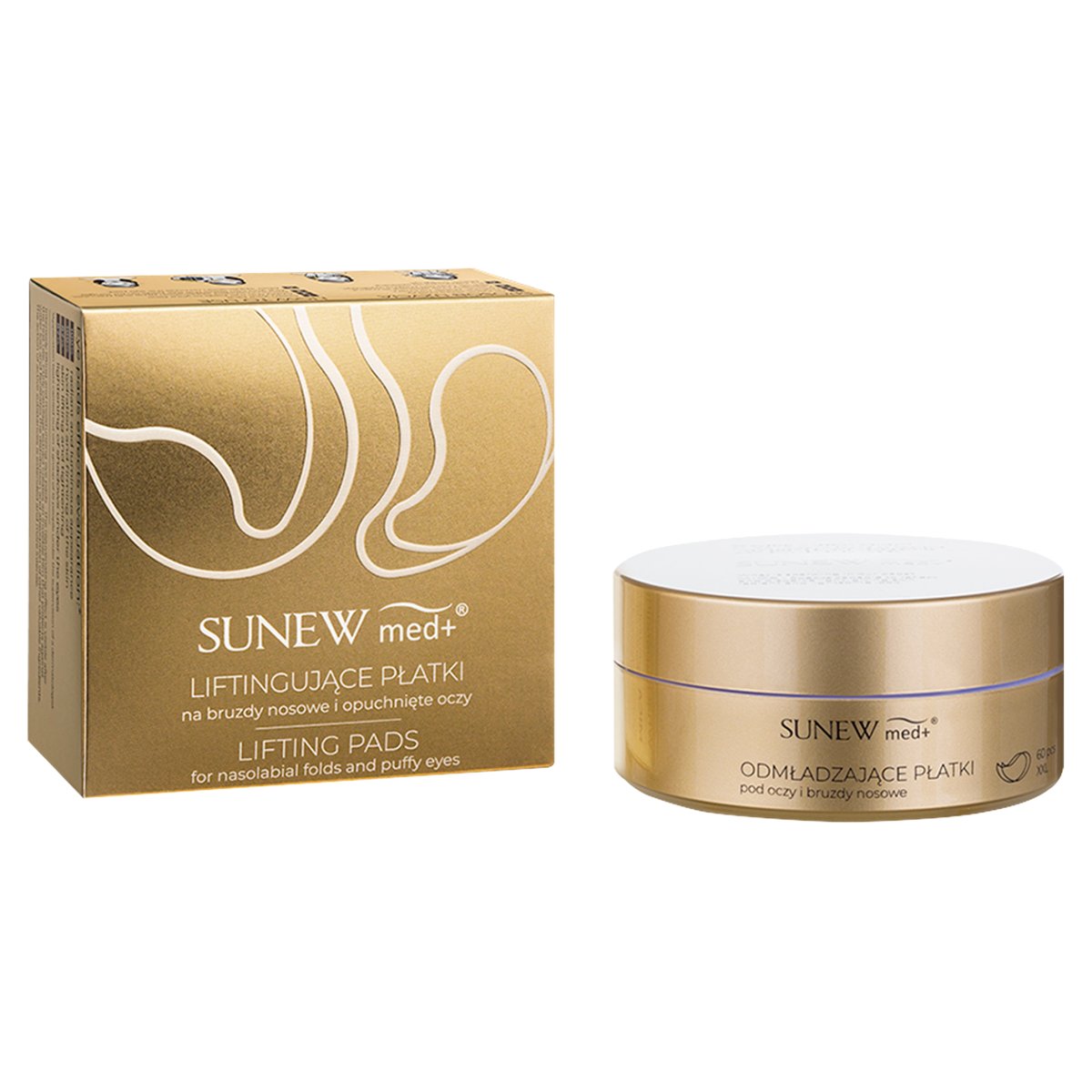 SunewMed+, odmładzające płatki pod oczy i na bruzdy nosowe XXL Słoik, 60 szt., wysyłka losowa-Zdjęcie-0