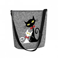 Sunlovers, Torba/listonoszka filcowa Funky, Koty Black&White, 32x25x10 cm Sunlovers