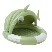 Sunnylife - Dmuchany Basen Z Daszkiem Kiddy - Shark Tribe, Khaki