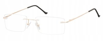 Sunoptic, Bezramkowe okulary oprawki okularowe unisex złote - SUNOPTIC