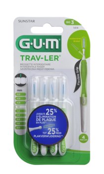 Sunstar Gum, Trav-Ler, Szczoteczka do przestrzeni międzyzębowych, 1,1 mm, 4 szt. - Sunstar