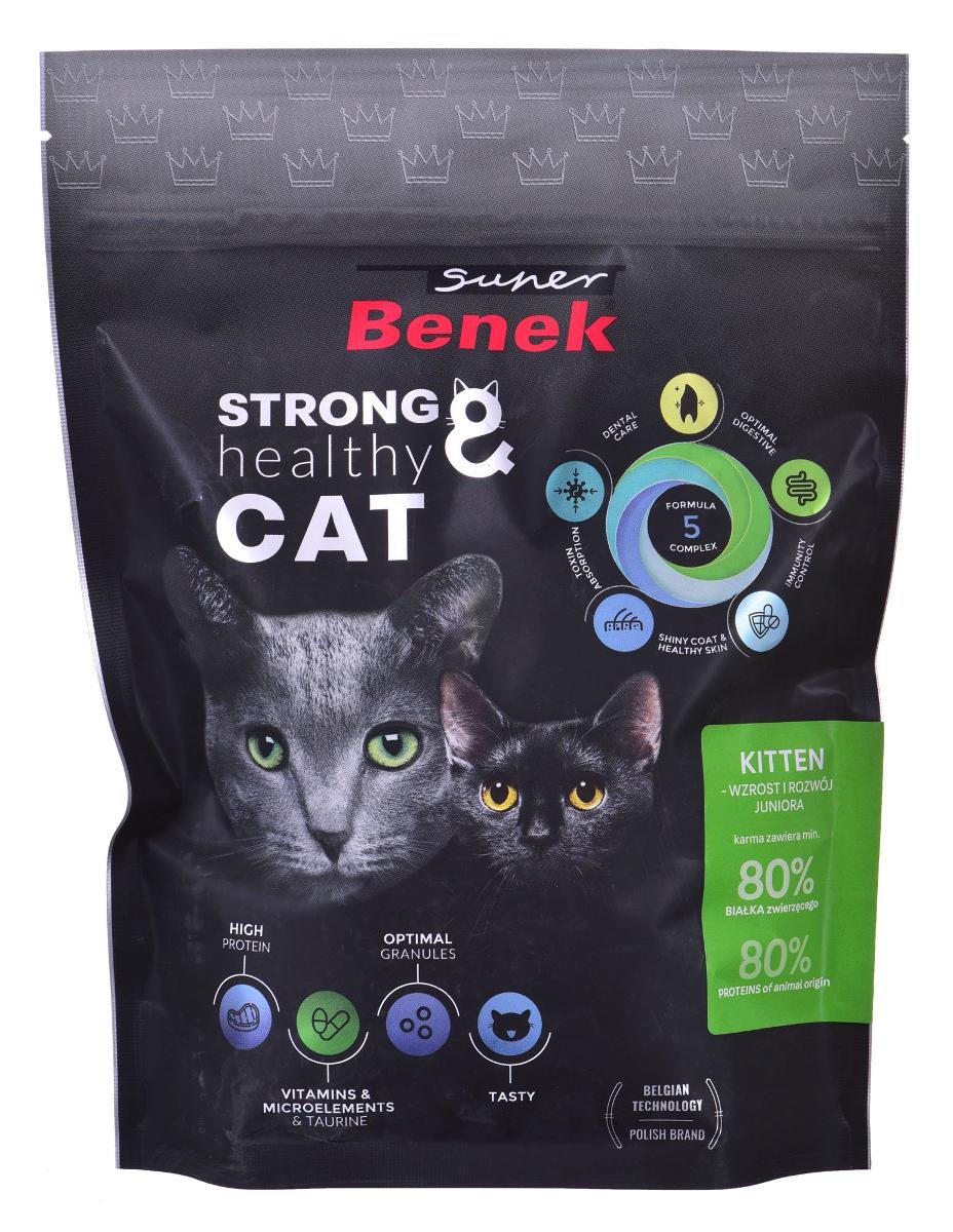 Zdjęcia - Karma dla kotów Super Benek Sucha karma dla kota, , Strong&Healthy Cat, 250 g 
