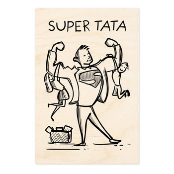 Super Tata - drewaniana kartka okolicznościowa - Inna marka