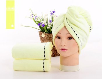 Superchłonny ręcznik do włosów turban z mikrofibry JASNOŻÓŁTY - HEDO
