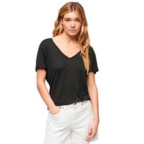 Superdry Studios Slub Haftowany T-shirt z Krótkim Rękawem z Dekoltem w Serek Inna marka