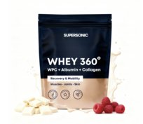 SUPERSONIC Odżywka Białkowa Whey 360°: Biała czekolada z maliną