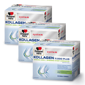 Suplement diety, 3x Doppelherz® system Kollagen 11.000 PLUS, 3x30 ampułek ZESTAW - Doppelherz