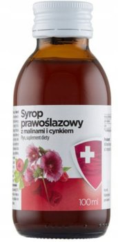 Suplement diety, Aflofarm, Syrop Prawoślaz Malina Cynk, 100ml - SYROP PRAWOŚLAZOWY Z MALINAMI I CYNKIEM