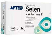 Suplement diety, Apteo, Selen i Witamina E na skórę i włosy, 100 tabl. APTEO