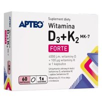 Suplement diety, APTEO Witamina D3+K2 MK-7 Forte, 60 kaps. Inna marka
