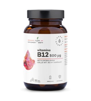 Suplement diety, Aura Herbals, Witamina B12 500 µg metylokobalamina, 90 kaps. - Aura Herbals