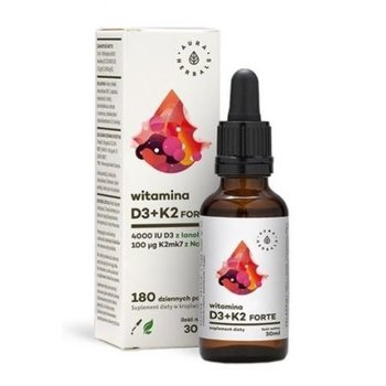 Suplement diety, Aura herbals, Witamina D + K2 w kroplachm, 30 ml - Aura Herbals
