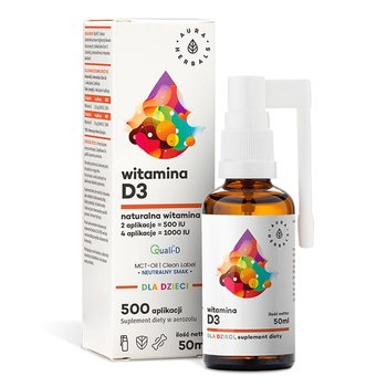 Suplement diety, Aura Herbals Witamina D3 dla dzieci MCT, aerozol - 50 ml - Aura Herbals
