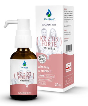 Suplement diety, Avitale, Witamina K2 z D3 Forte w kroplach, 30 ml - Avitale