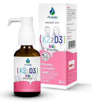 Suplement diety, Avitale, Witamina K2 z D3 Kids w kroplach, 30 ml - Avitale