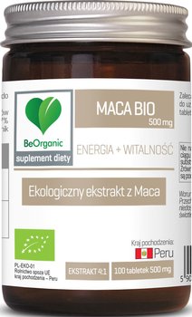 Suplement diety, BeOrganic Maca ekstrakt BIO 500 mg x 100 tabletek - BeOrganic