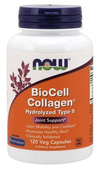 Suplement diety, BioCell Collagen - Hydrolizowany Kolagen typu II + Chondroityna + Kwas hialuronowy (120 kaps.) - Now Foods