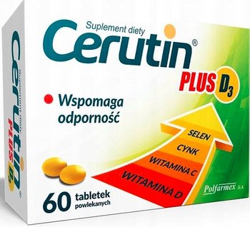 Suplement diety, Cerutin, Plus, D3 witamina D, odporność 60 tab. - Polfarmex
