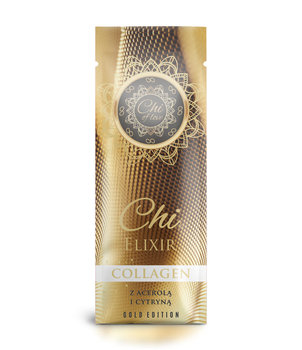 Suplement diety, Chi, Collagen Elixir gold edition 10 000 mg kolagen do picia, Pakiet 30 sztuk, Kolagen do Picia z naturalną witaminą C, sokiem z cytryny i aceroli - CHI