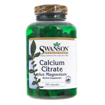 Suplement diety, Cytrynian wapnia + magnez SWANSON, 150 kapsułek - Swanson