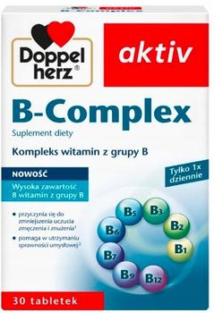 Suplement diety, Doppelherz, Aktiv B- Complex witamina B, 30 tab. - Doppelherz