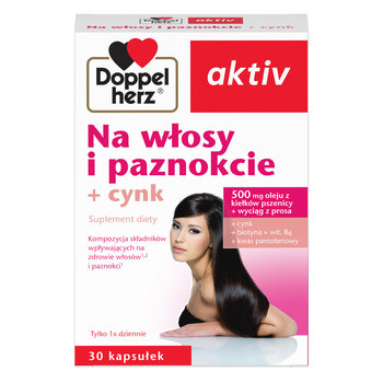 Suplement diety, Doppelherz Aktiv, Na Włosy I Paznokcie+cynk, 30kaps - Doppelherz