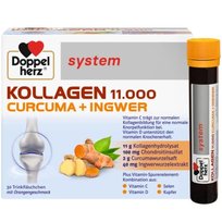 Suplement Diety, Doppelherz® System Kollagen 11.000 Kurkuma + Imbir, 30 Ampułek Po 25 Ml