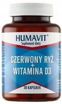 Suplement diety, HUMAVIT Czerwony Ryż + Witamina D3, 30kaps.