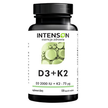Suplement diety, Intenson, Witamina D3 + K2 120 kapsułek - Intenson