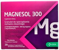 Suplement diety, Krka, Magnesol 300 Magnez, Witamina B, 20 Sasz.