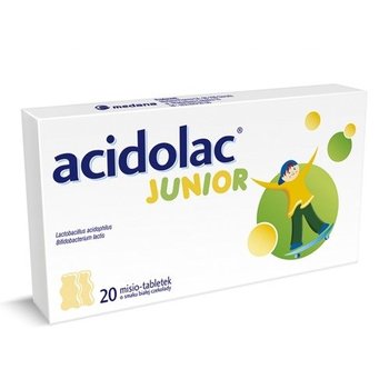 Suplement diety, Medana Pharma, Acidolac Junior, misio-tabletki o smaku czekoladowy, 20 tabletek - Medana Pharma