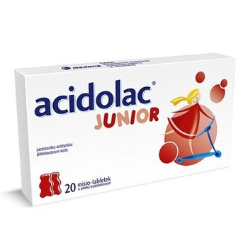 Suplement diety, Medana Pharma, Acidolac Junior, misio-tabletki o smaku truskawkowy, 20 tabletek - Medana Pharma