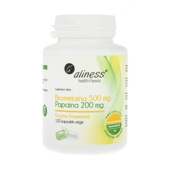 Suplement diety, MedicaLine, Aliness Bromelaina 500 mg Papaina 200 mg, 100 kapsułek - MedicaLine