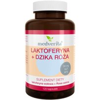 Suplement diety, MEDVERITA Laktoferyna + Dzika Róża 120 kaps Medverita