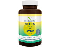 Suplement diety, Medverita, Selen Organiczny 200 mcg + Cynk Chelatowany 15 mg, 120 kapsułek Medverita
