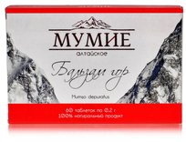 Suplement diety, MUMIO Ałtajskie 100% Balsam Gór 200mg 60 tabletek Farm-Produkt