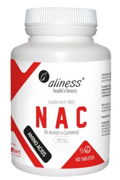 Suplement diety, NAC N-Acetyl-L-Cysteine 190 mg (1/2 tab) x 100 tab - Aliness