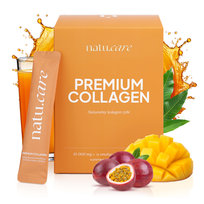 Suplement diety, Natu Care, Kolagen do picia, Kolagen rybi w proszku, PREMIUM 10000 mg, mango-marakuja, 30 sasz.
