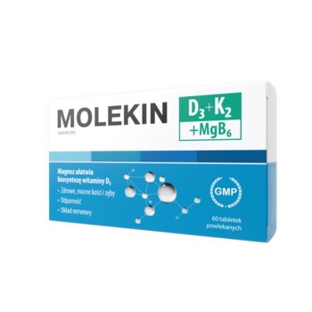 Suplement diety, Natur Produkt, Molekin D3 + K2 + MgB6, 60 tabletek - Natur Produkt