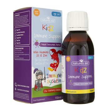 Suplement diety, Natures Aid, Płyn dla dzieci Kidz Immune Support, 150 ml - Natures Aid